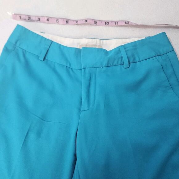BANANA REPUBLIC Sz 6 Turquoise Teal Ankle Pant Trouser Zip Up Straight Leg - Picture 6 of 7